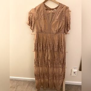 Beautiful nude lace full length dress.